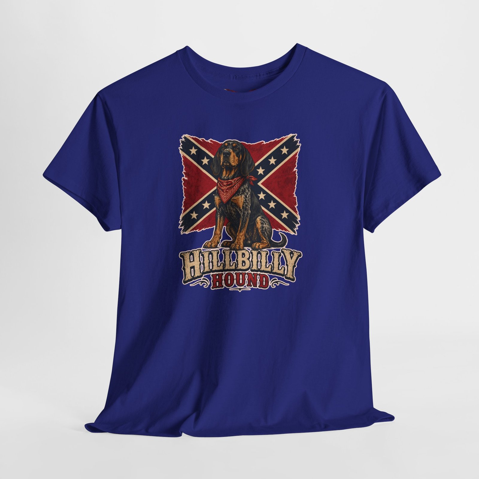 Confederate Flag - Dog - 'Hillbilly Hound' - Version 2 - Rebel T-Shirt - Unisex Heavy Cotton Tee - Image 19