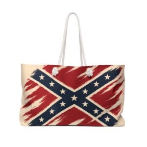 Rebel Flag - Stylized Confederate - Weekender Bag - Cream Bag - Tote
