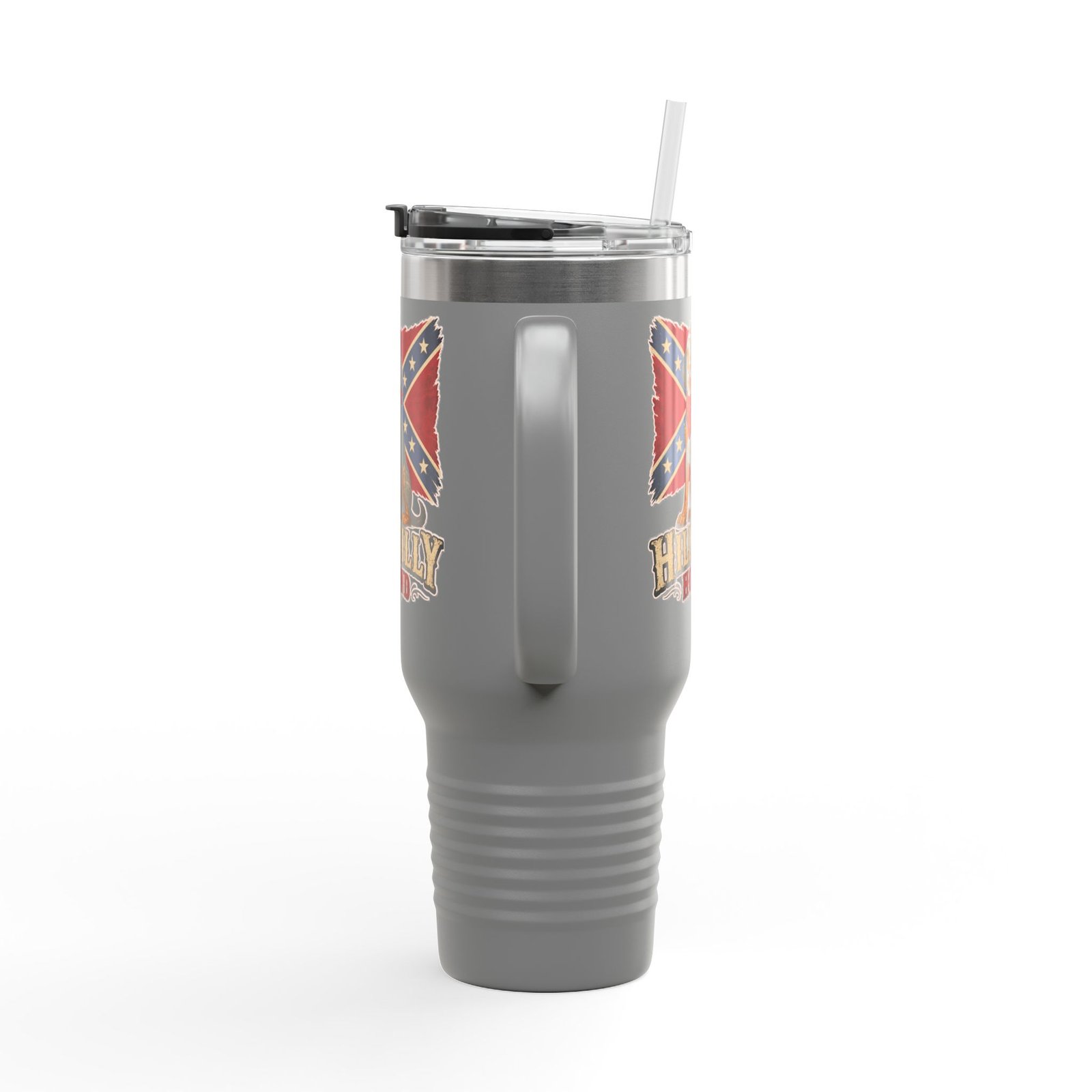 Insulated Travel Mug - 40oz - Rebel Flag with Dog - Text, 'Hillbilly Hound' - Version 2 - Image 11