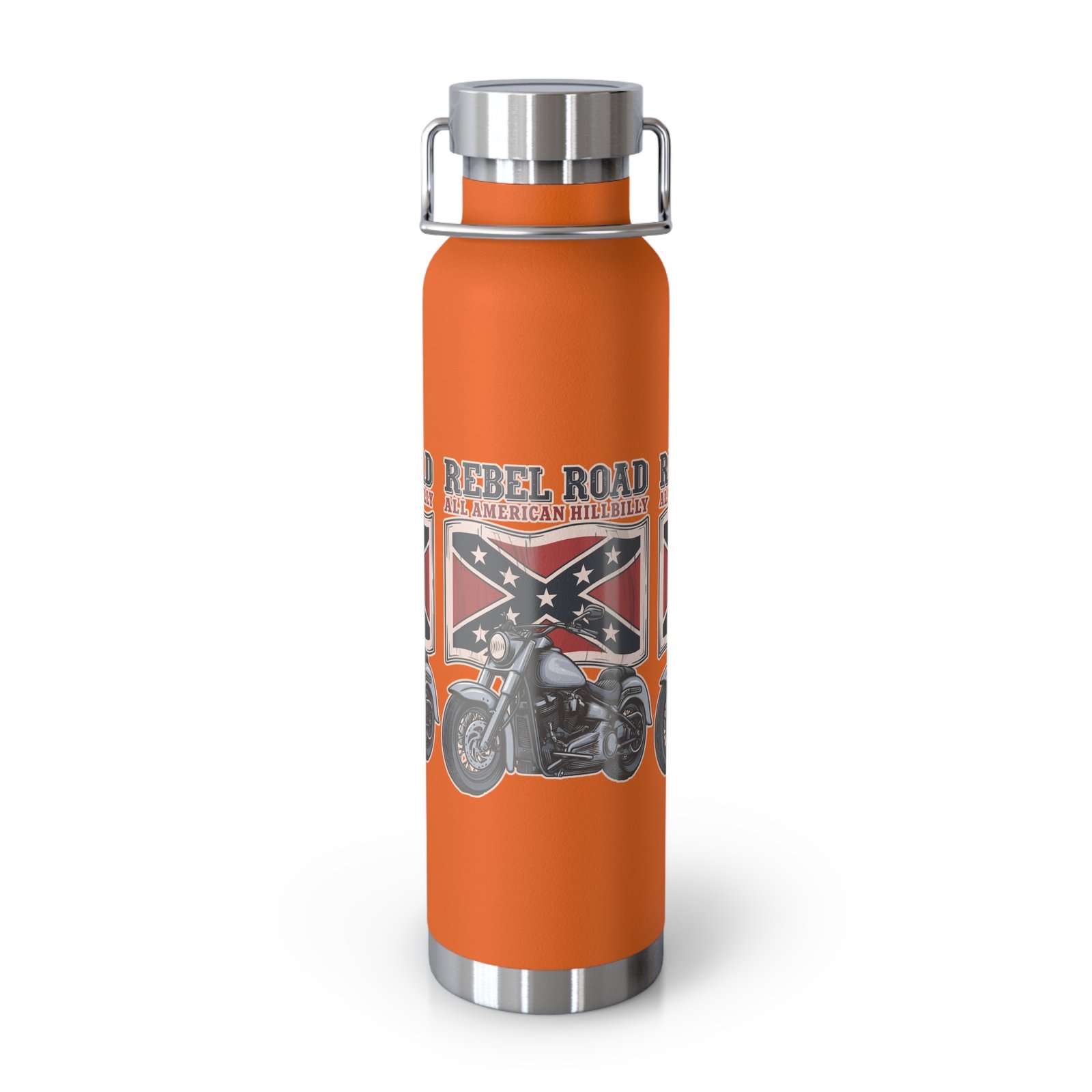'All American Hillbilly' - 'Rebel Road' - Motorcycle - 22oz Insulated Water Bottle - Image 9