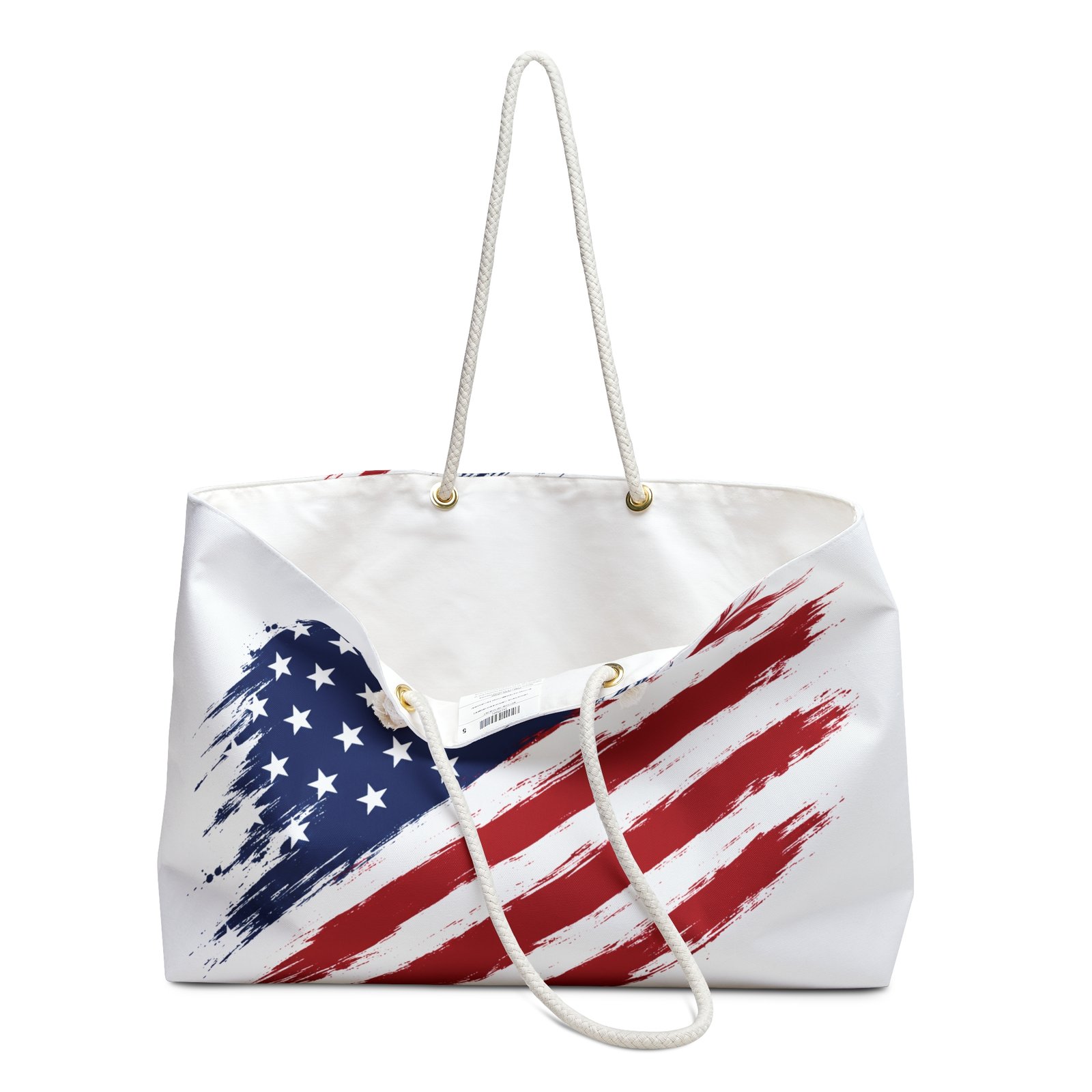 American Flag - USA - Weekender Bag - White Bag - Patriotic Tote 3 American Flag - USA - Weekender Bag - White Bag - Patriotic Tote - Image 3