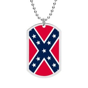Dog Tag - Rebel Flag - Confederate Necklace - Jewelry - Color Choice