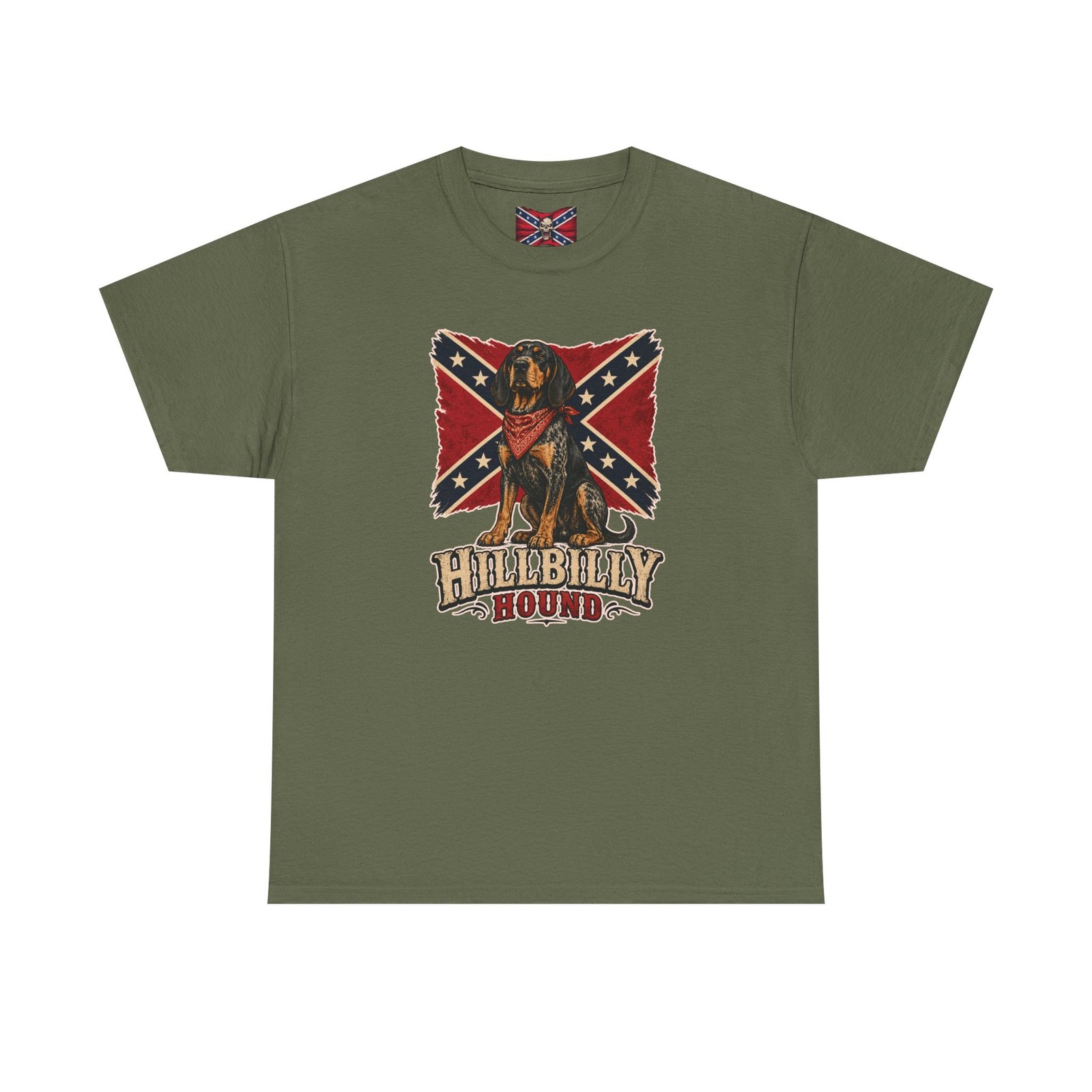 Confederate Flag - Dog - 'Hillbilly Hound' - Version 2 - Rebel T-Shirt - Unisex Heavy Cotton Tee - Image 17
