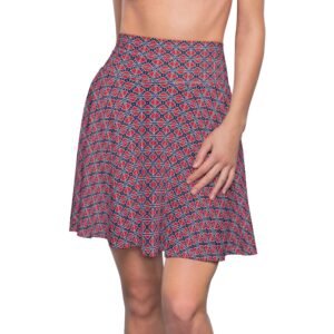 Rebel Flag Pattern Skater Skirt - Retro Red White Blue