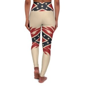 Rebel Flag High-Waist Yoga Leggings – Patriotic Stars & Stripes Activewear