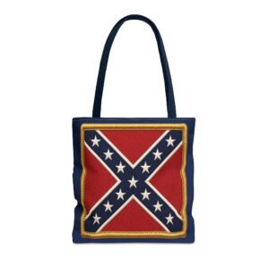Tote Bag - Rebel Flag Patch - Confederate - Blue Bag - Choice of Handle Colors