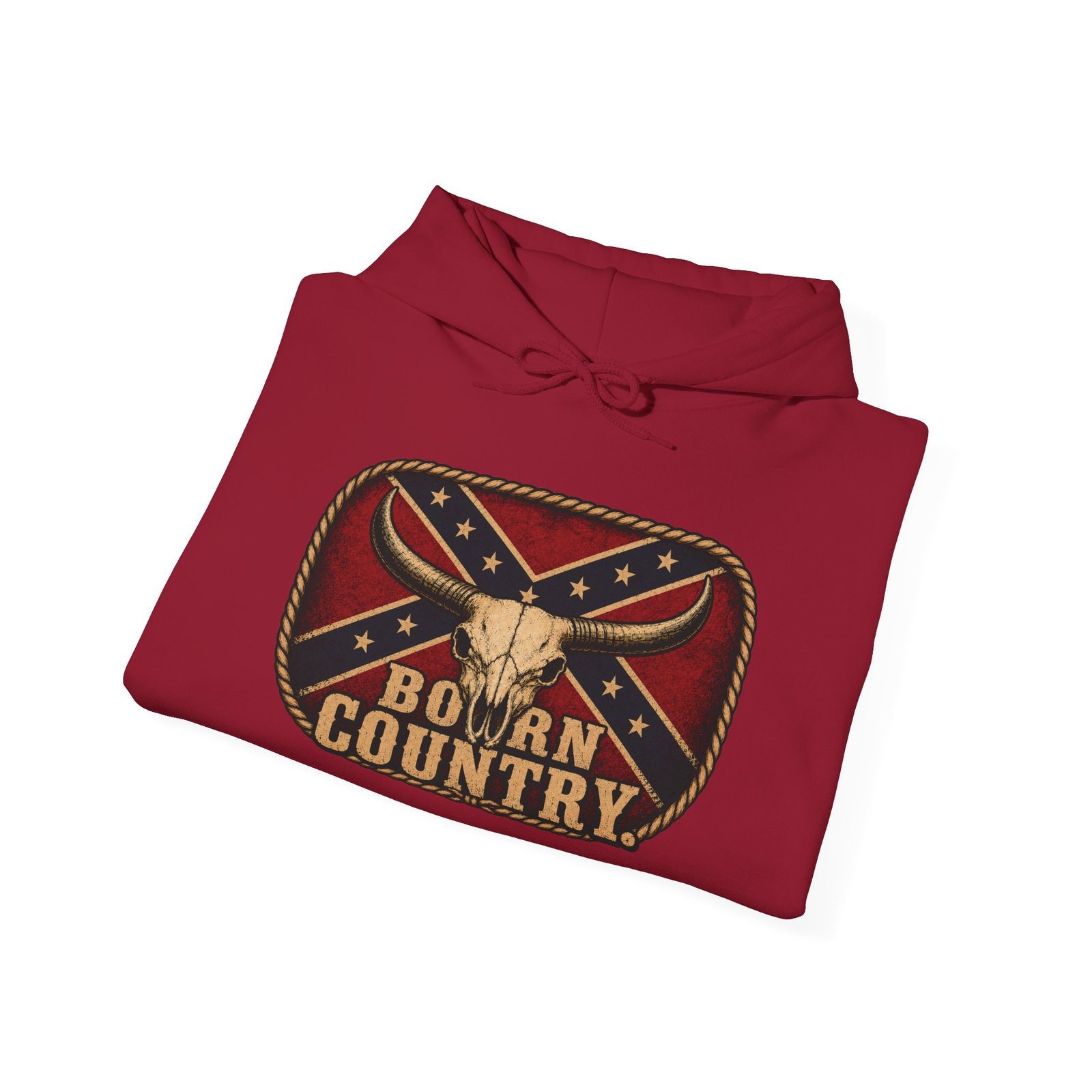 Hoodie - Confederate Pullover - 'Born Country' - Hooded Sweatshirt - Rebel - Choice of Colors - Image 22