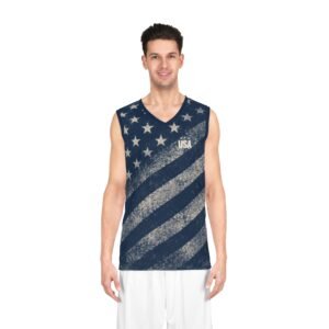 USA Flag Basketball Jersey - American - Vintage Distressed All-Over Print