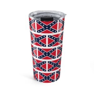 20oz Tumbler - Rebel Flag Pattern - Stainless Travel Cup - Heritage