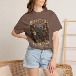 Garment-Dyed T-shirt - Comfort Colors 1717 - Heritage Flag - Banjo - 'Over Yonder on the Front Porch' - Skeletons