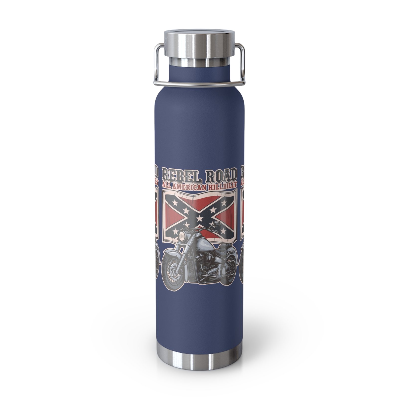 'All American Hillbilly' - 'Rebel Road' - Motorcycle - 22oz Insulated Water Bottle - Image 15