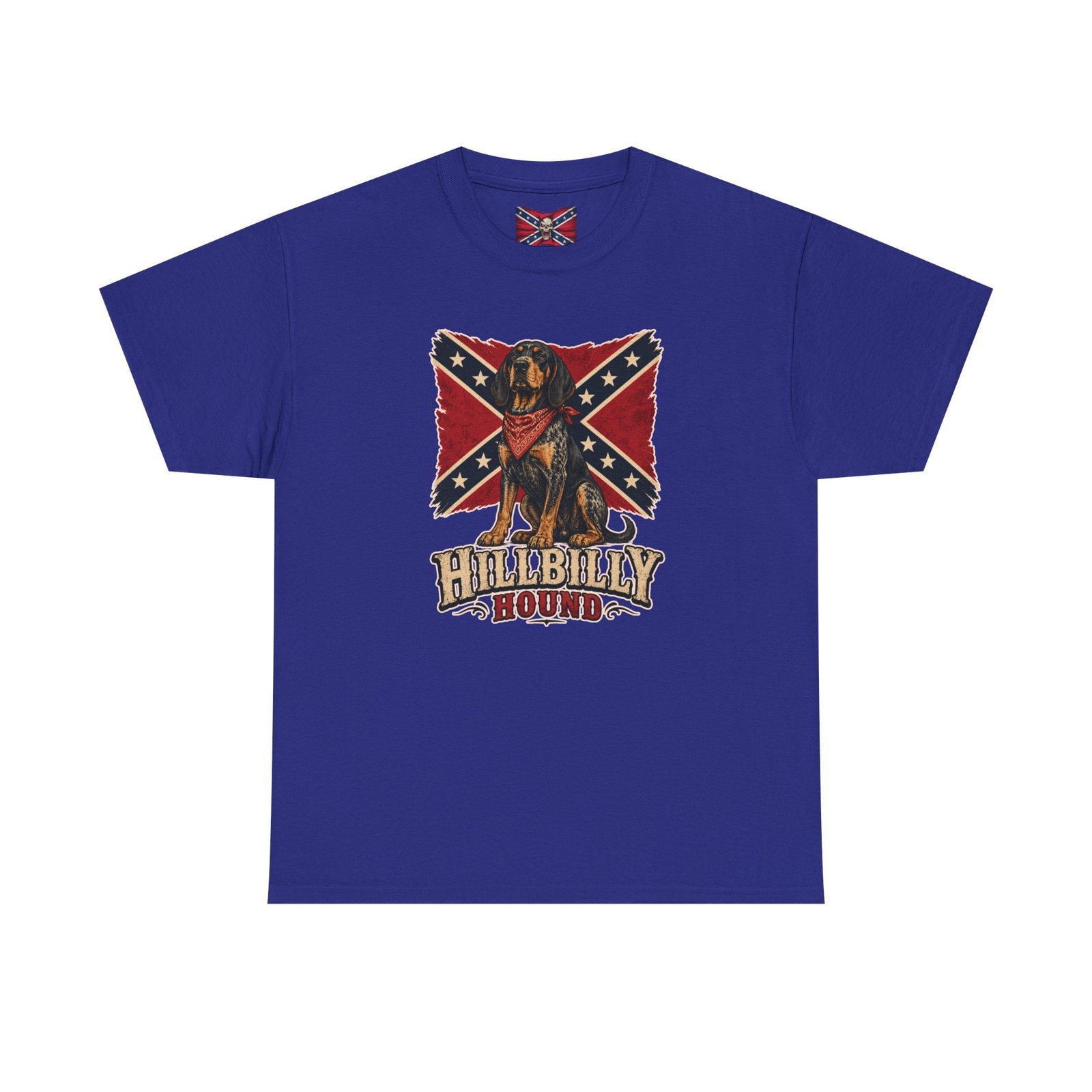 Confederate Flag - Dog - 'Hillbilly Hound' - Version 2 - Rebel T-Shirt - Unisex Heavy Cotton Tee - Image 23