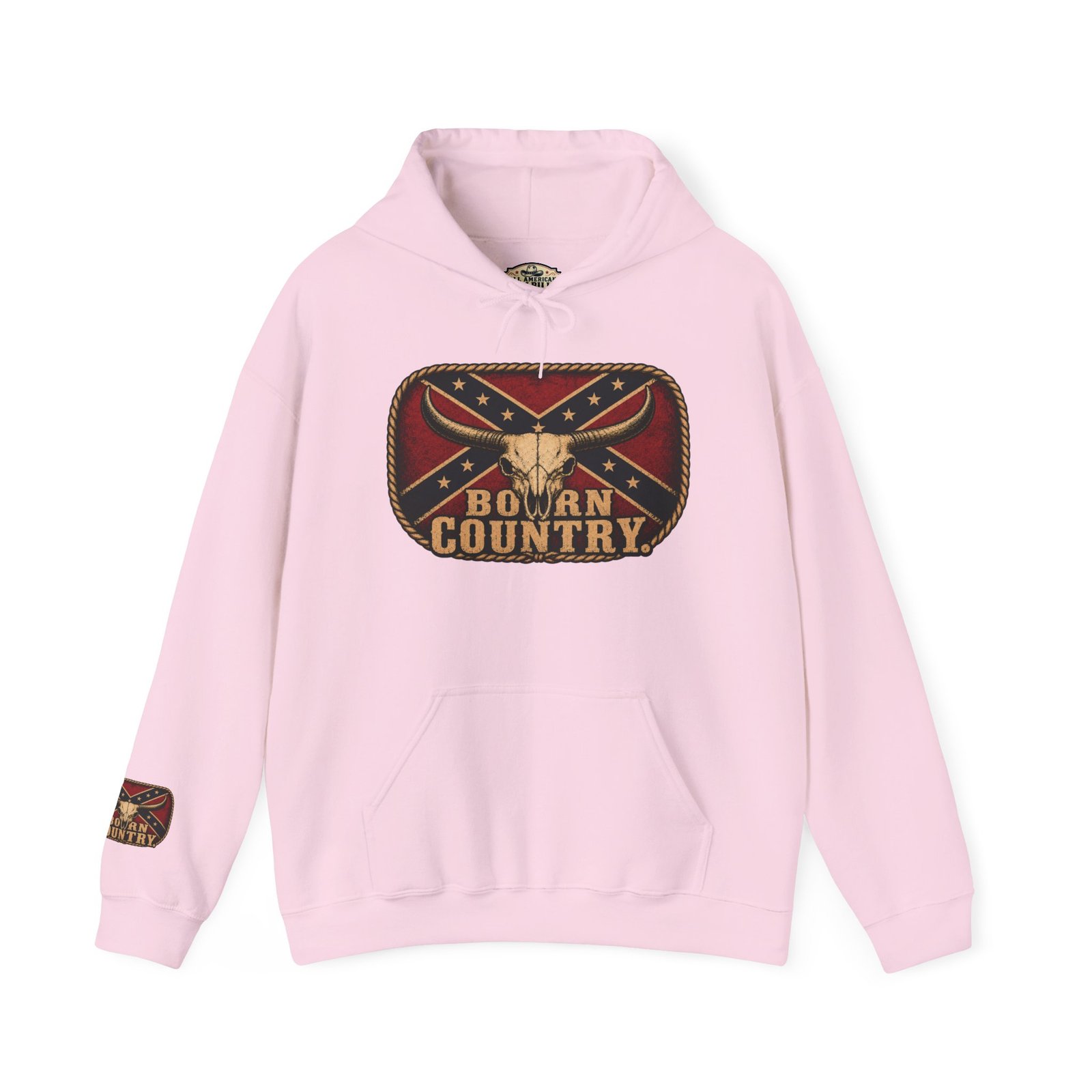 Hoodie - Confederate Pullover - 'Born Country' - Hooded Sweatshirt - Rebel - Choice of Colors - Image 14