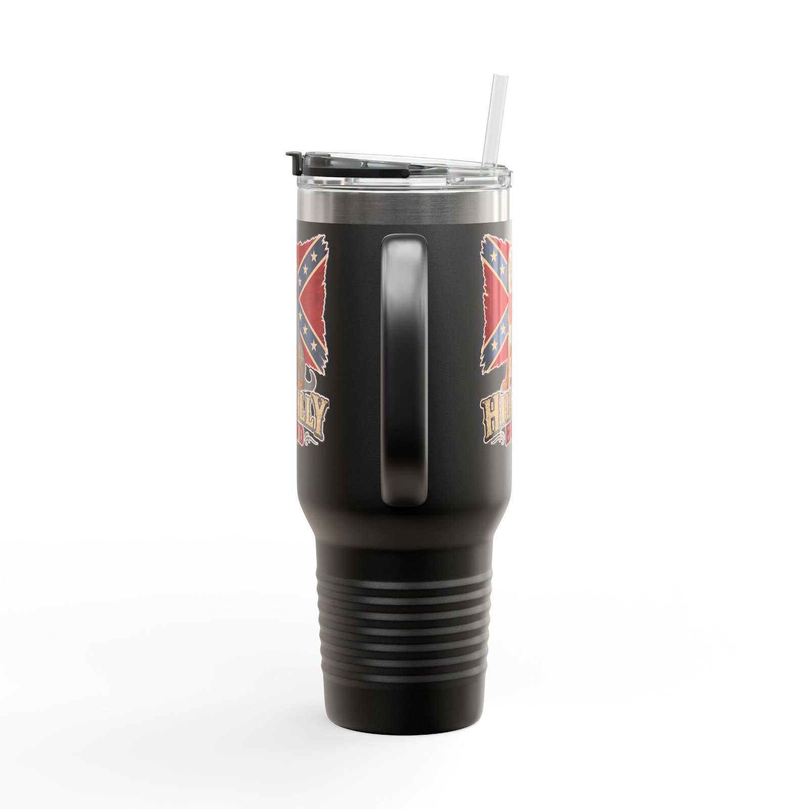 Insulated Travel Mug - 40oz - Rebel Flag with Dog - Text, 'Hillbilly Hound' - Version 2 - Image 15