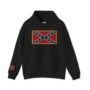 Hoodie - Confederate Pullover - Hooded Sweatshirt - Rebel Flag Patch - Choice of Colors