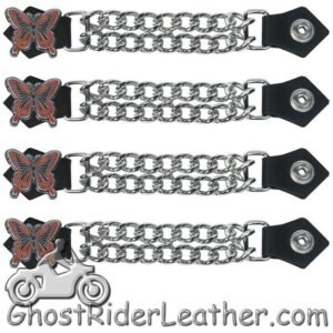 Set of Four Butterfly Vest Extenders with Chrome Chain - AC1048-DL