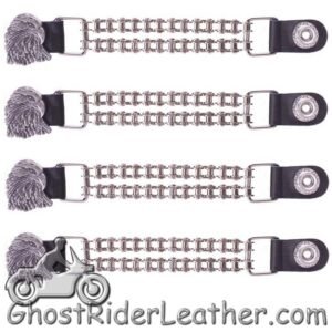 Set of Four Eagle Vest Extenders with Chrome Motorcycle Chain - AC1066-BC-DL