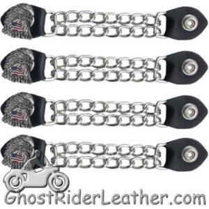 Set of Four Eagle With USA Flag Vest Extenders with Chrome Chain - AC1083-DL