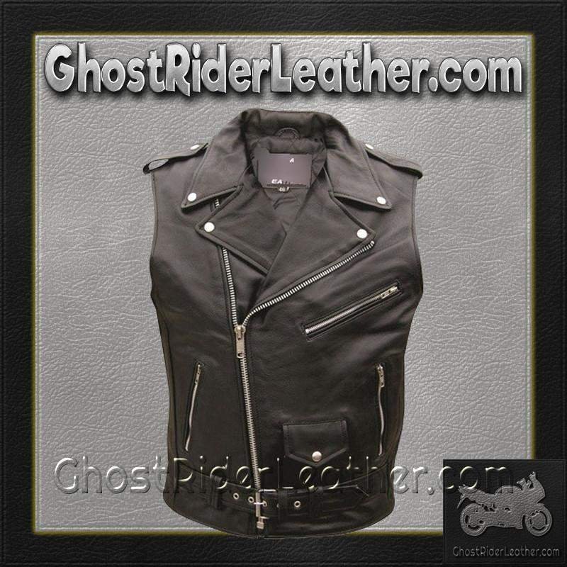 Classic Style Sleeveless Motorcycle Vest - Jacket - AL2012-AL - Image 2