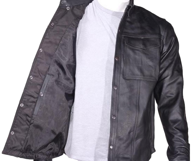 Leather Shirt - Men's - Concealed Carry Pockets - MJ777-07-DL - Image 2