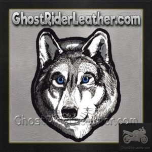Large Wolf Head with Blue Eyes Patch /  PAT-A47-DL