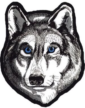 Wolf with Blue Eyes Vest Patch.
